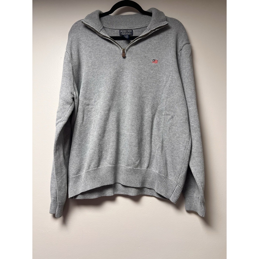 Polo Ralph Lauren Men's Gray 3/4 Zip Pullover Size XL old money